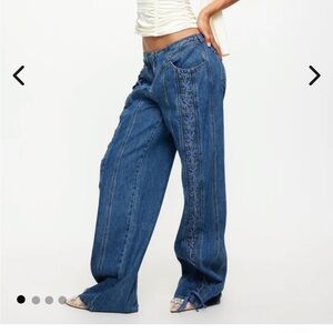 Lioness Blue lace up jeans